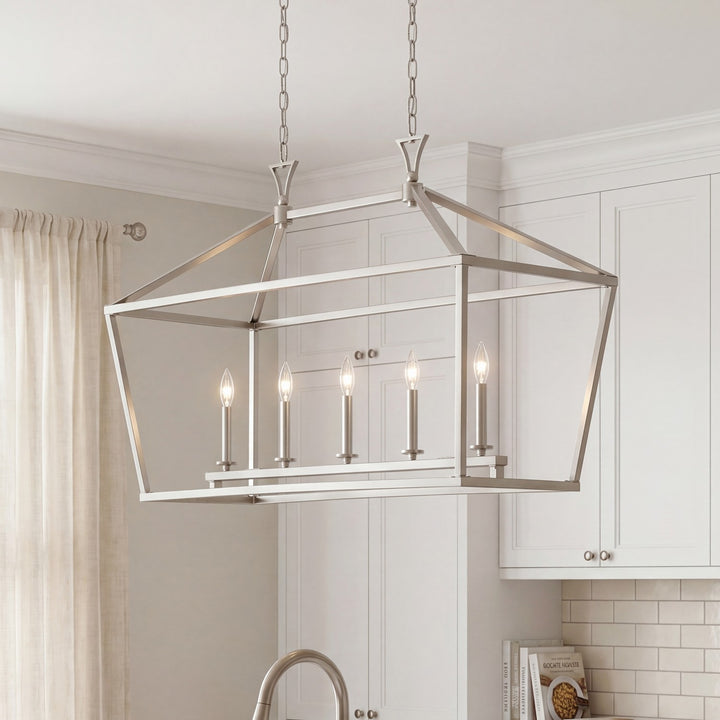 Savoy House - 1-424-5-SN - Five Light Linear Chandelier - Townsend - Satin Nickel