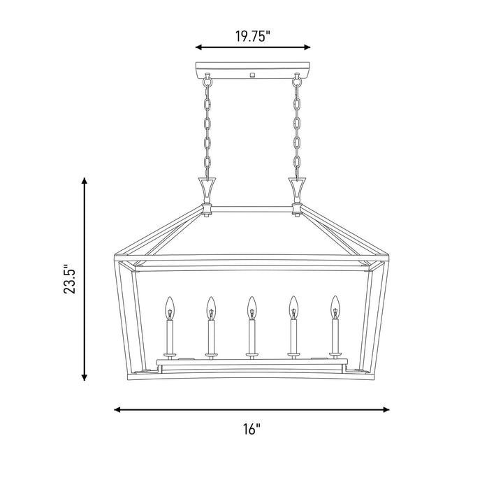 Savoy House - 1-424-5-SN - Five Light Linear Chandelier - Townsend - Satin Nickel