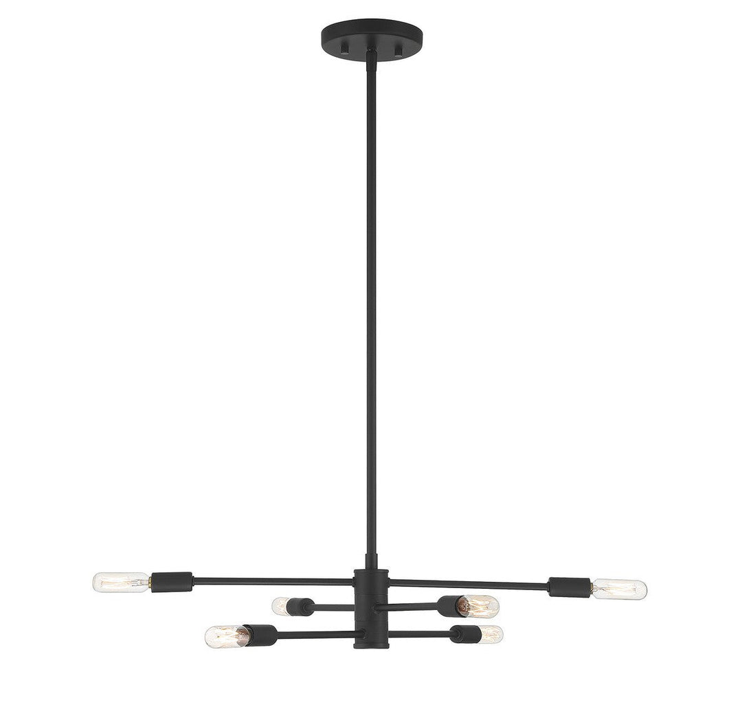 Lyrique Six Light Chandelier in Matte Black Savoy House