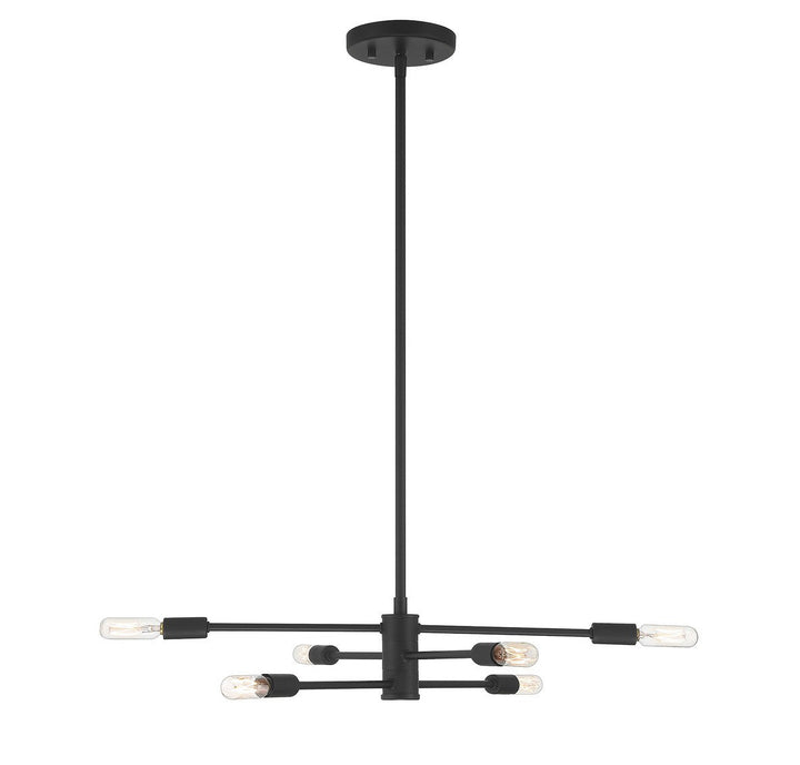 Lyrique Six Light Chandelier in Matte Black Savoy House
