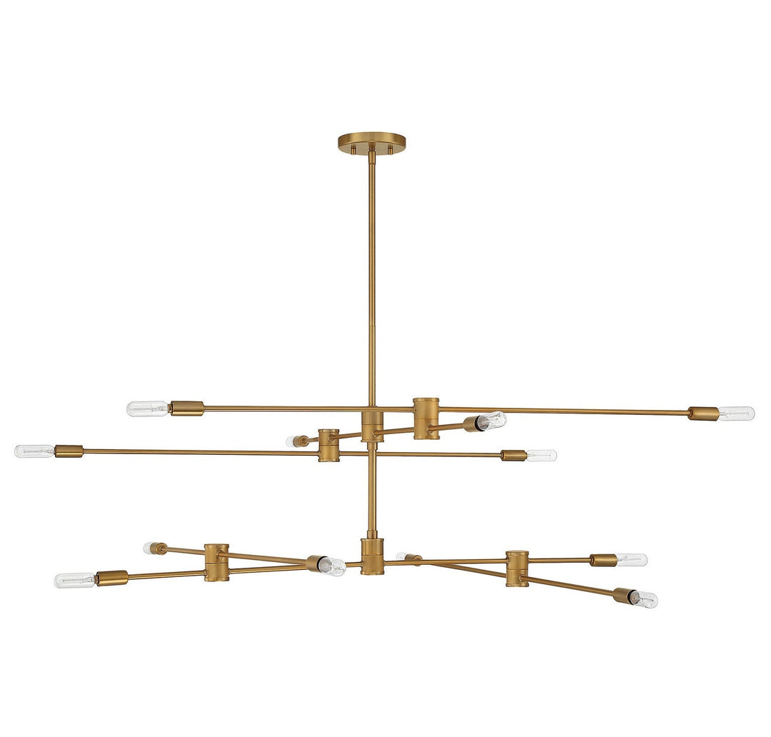 Lyrique 12 Light Chandelier in Warm Brass Savoy House