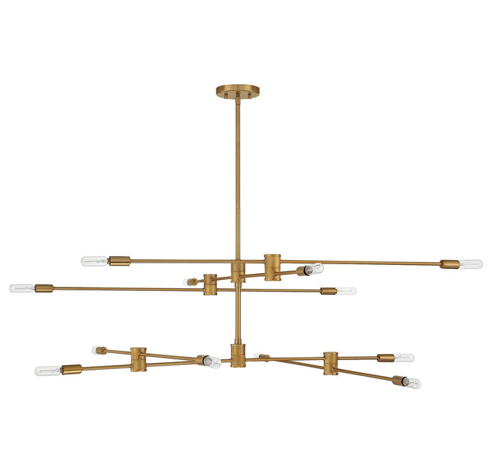 Lyrique 12 Light Chandelier in Warm Brass Savoy House