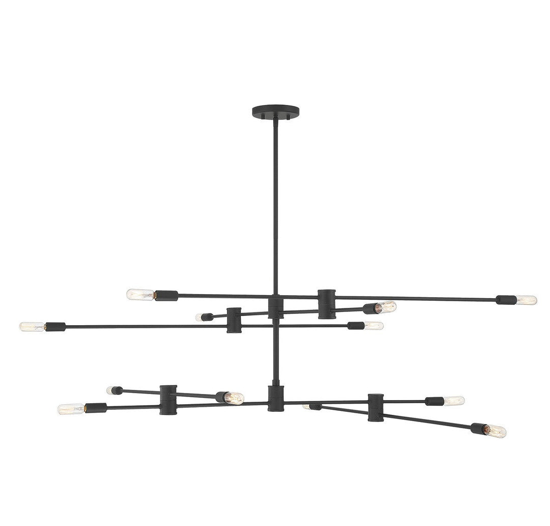 Lyrique 12 Light Chandelier in Matte Black Savoy House