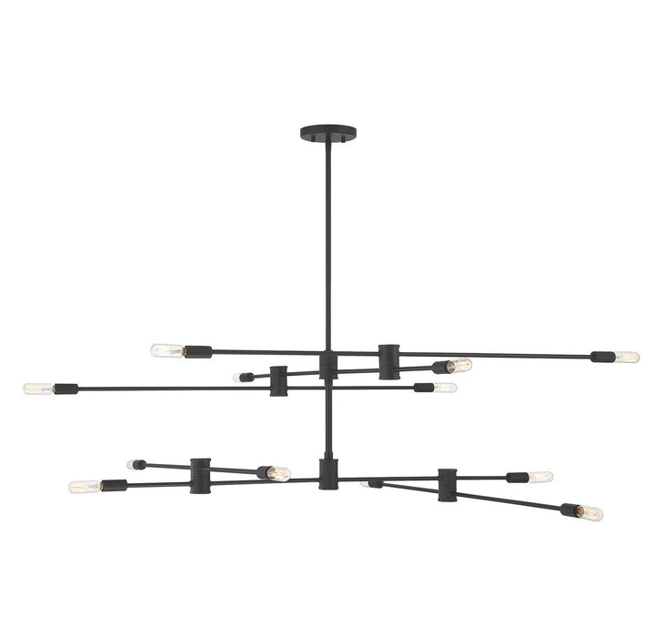 Lyrique 12 Light Chandelier in Matte Black Savoy House