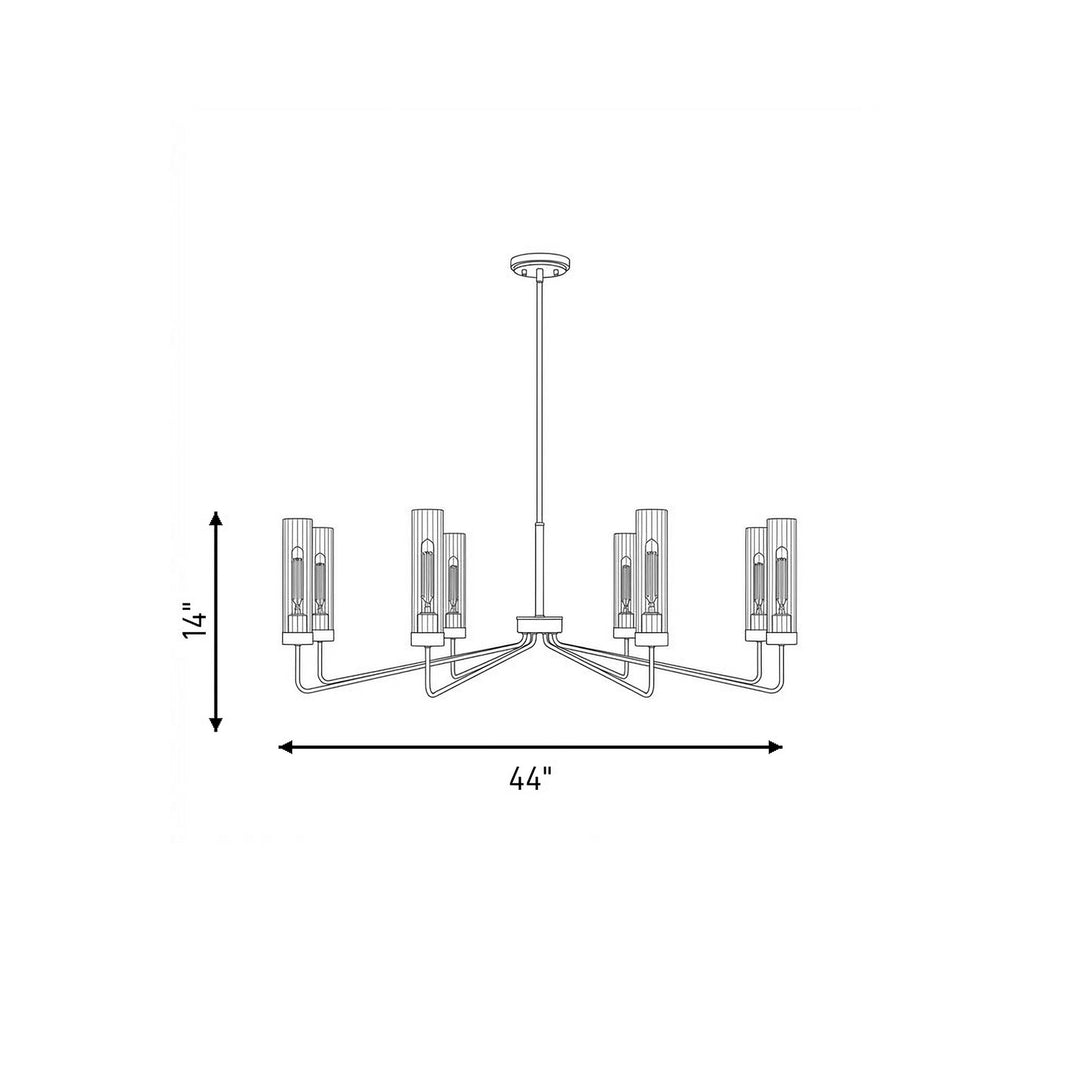 Savoy House - 1-8860-8-322 - Eight Light Chandelier - Baker - Warm Brass