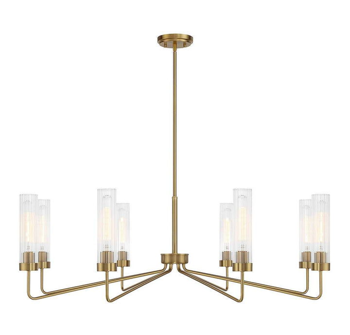 Baker Eight Light Chandelier in Warm Brass Savoy House