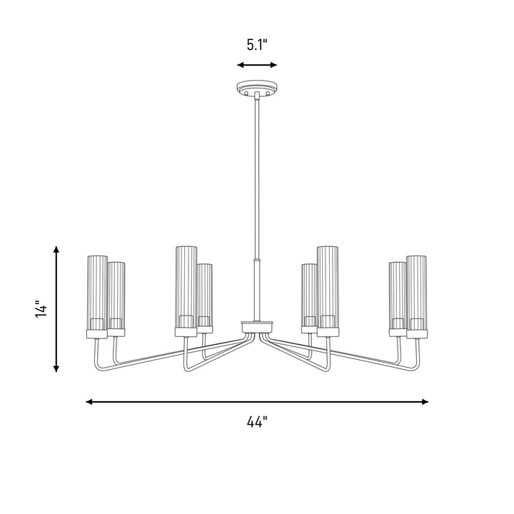 Savoy House - 1-8860-8-89 - Eight Light Chandelier - Baker - Matte Black
