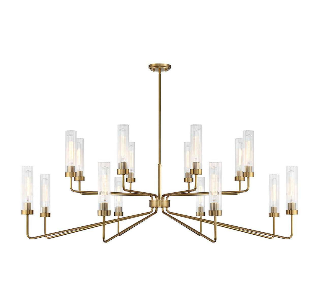 Baker 16 Light Chandelier in Warm Brass Savoy House