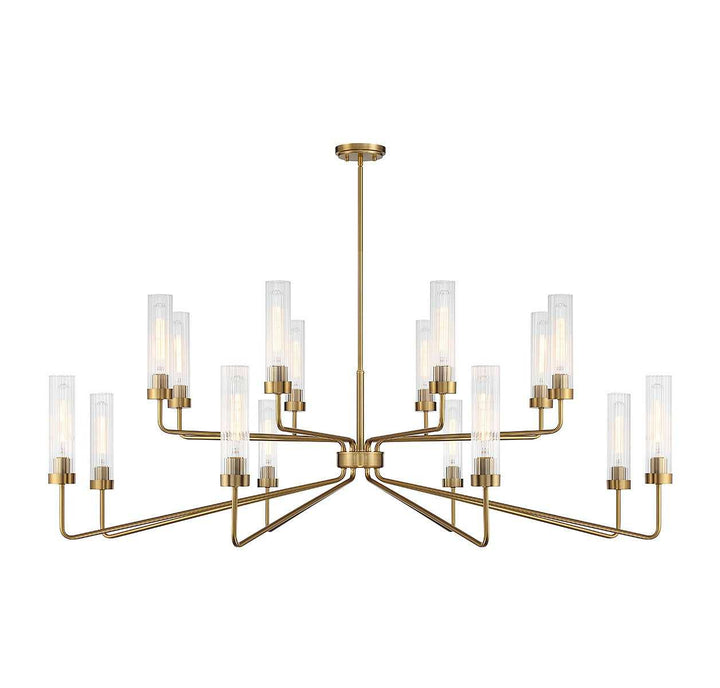Baker 16 Light Chandelier in Warm Brass Savoy House