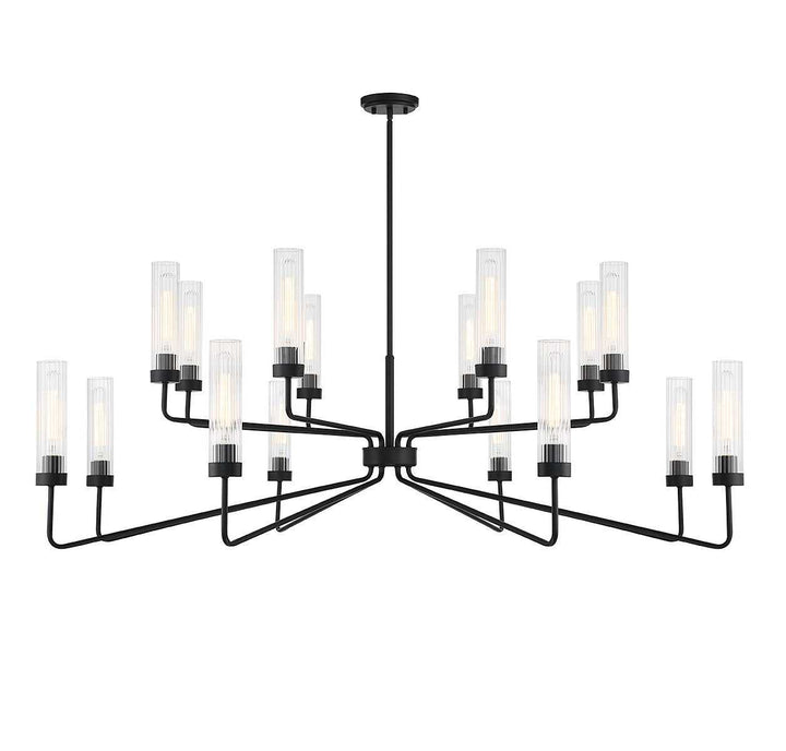 Baker 16 Light Chandelier in Matte Black Savoy House