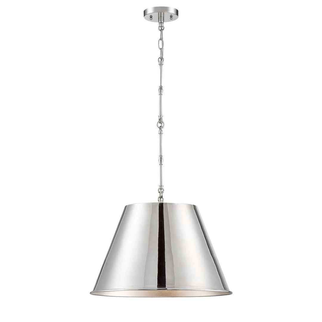 Alden One Light Pendant in Polished Nickel Savoy House