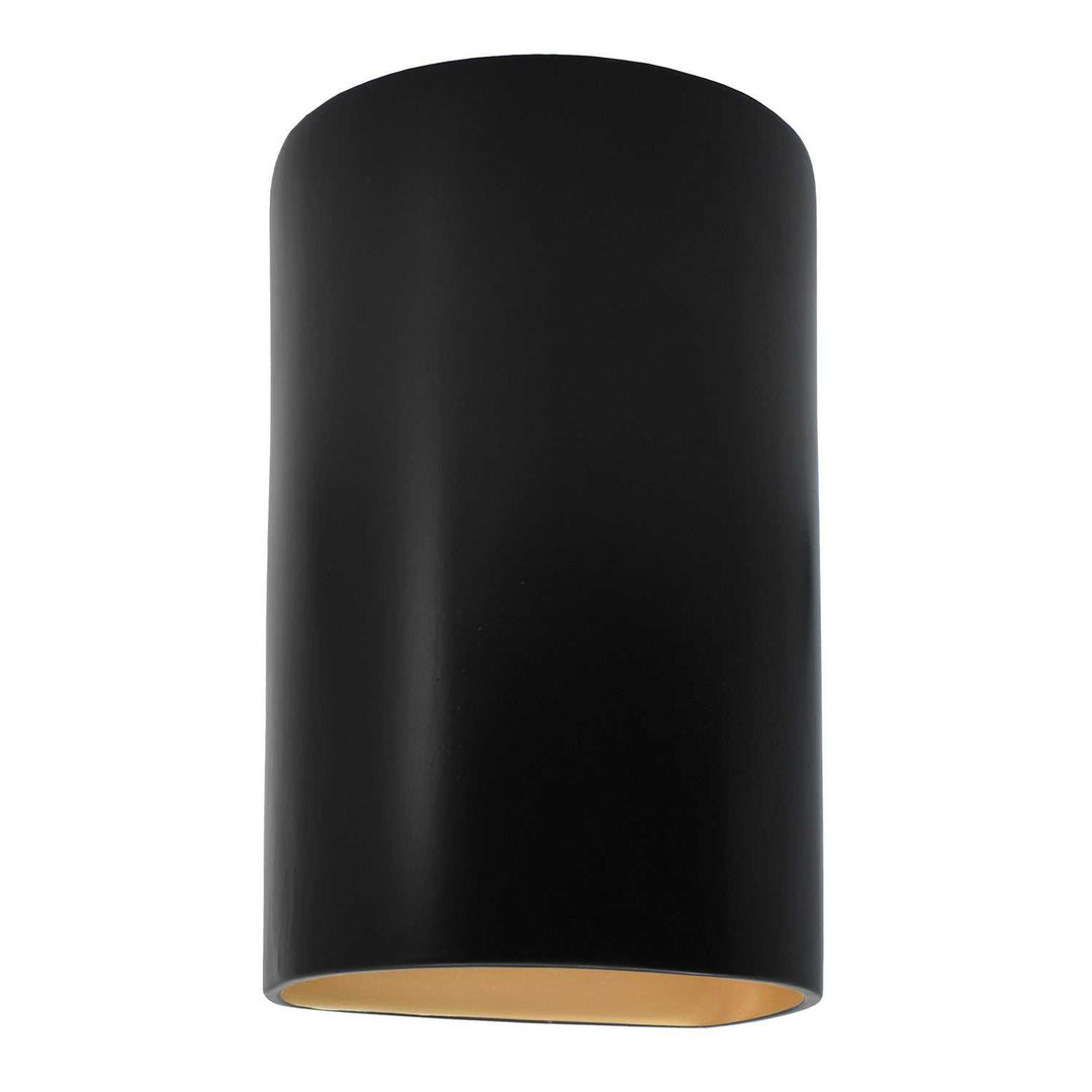 Ambiance LED Wall Sconce in Carbon Matte Black with Champagne Gold internal Justice Designs