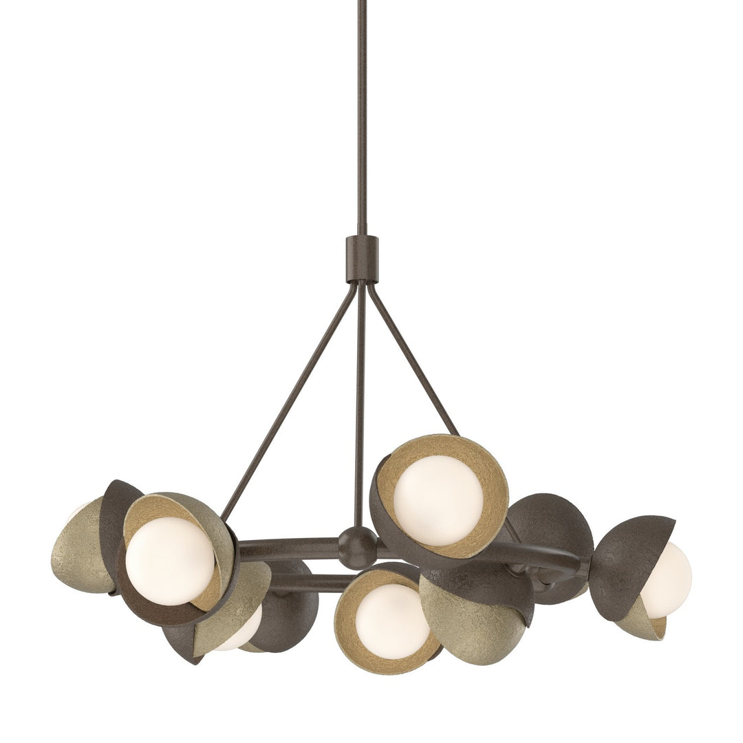 Hubbardton Forge Canada - 131068-SKT-MULT-05-84-GG0711 - Nine Light Pendant - Brooklyn - Bronze
