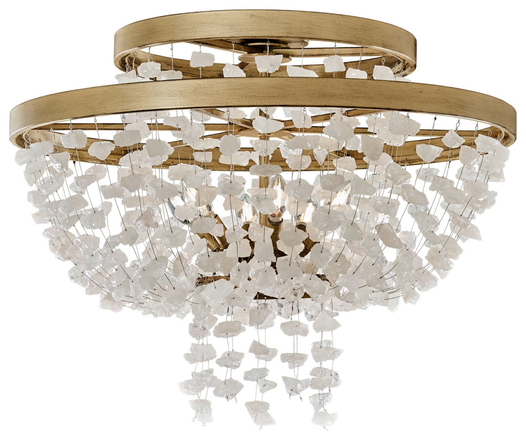 Stonybrook by Robin Baron Six Light Flush Mount in Harvest Gold - available from The Lighting Shoppe, trusted by Canadian homeowners