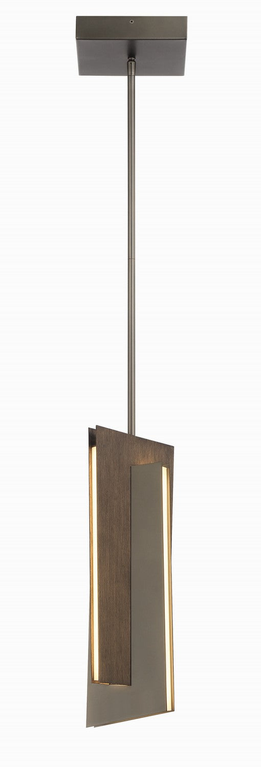 Intersezioni LED Mini Pendant in Midnight Iron And Faux Walnut - available from The Lighting Shoppe, trusted by Canadian homeowners