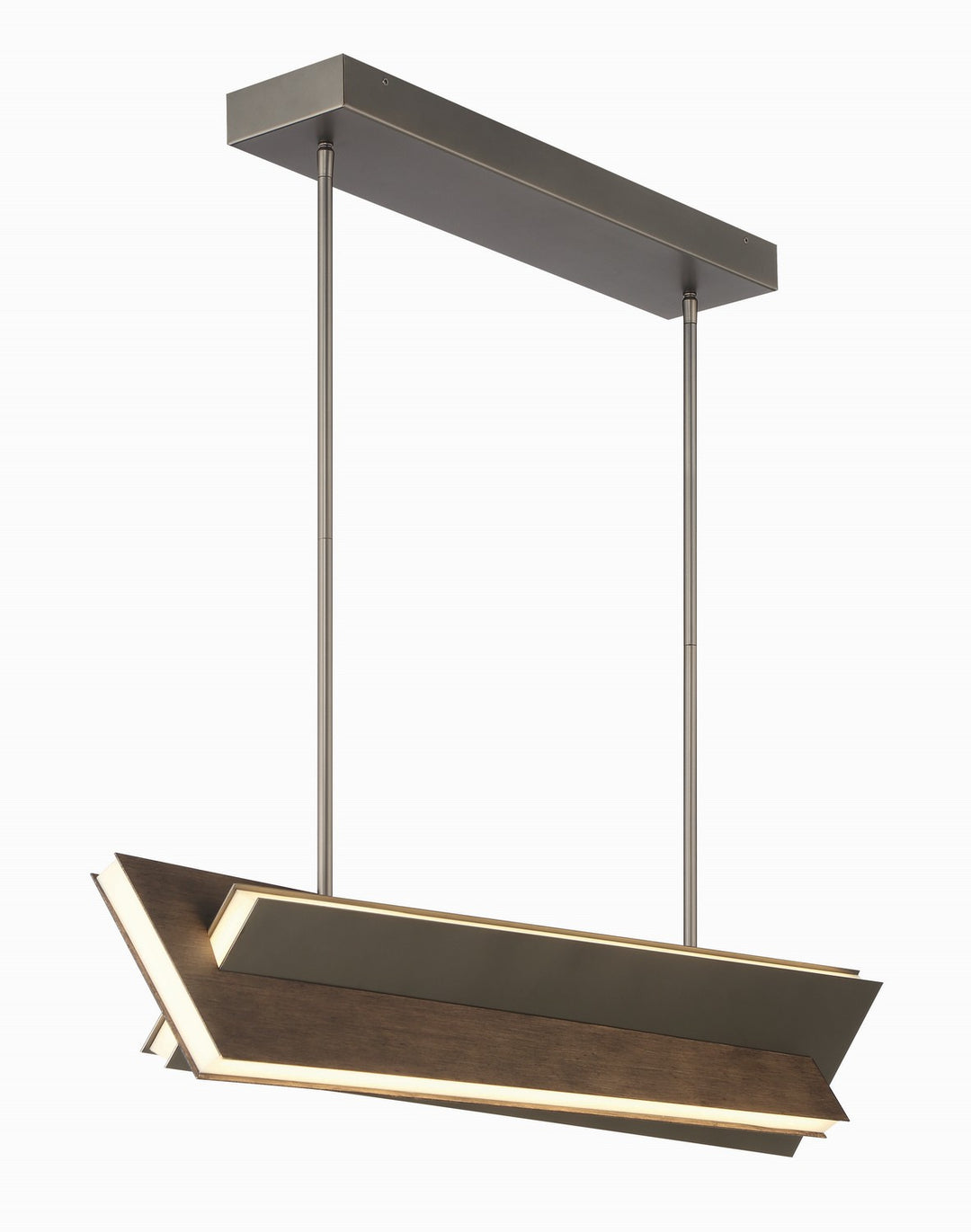 Intersezioni LED Island Pendant in Midnight Iron And Faux Walnut - available from The Lighting Shoppe, trusted by Canadian homeowners