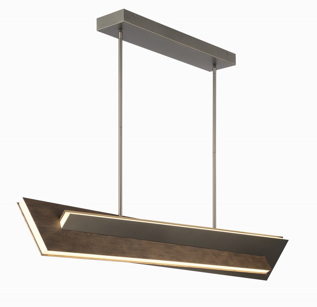 Intersezioni LED Island Pendant in Midnight Iron And Faux Walnut - available from The Lighting Shoppe, trusted by Canadian homeowners