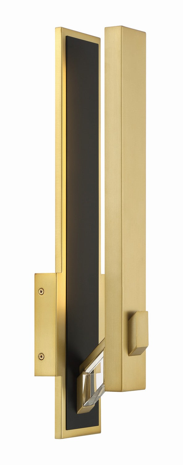 Sauvity LED Wall Sconce in Coal And Soft Brass - available from The Lighting Shoppe, trusted by Canadian homeowners