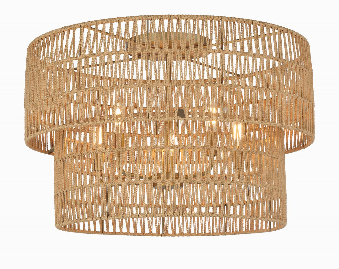 Bungalow Heaven Five Light Flush Mount in Soft Brass - available from The Lighting Shoppe, trusted by Canadian homeowners