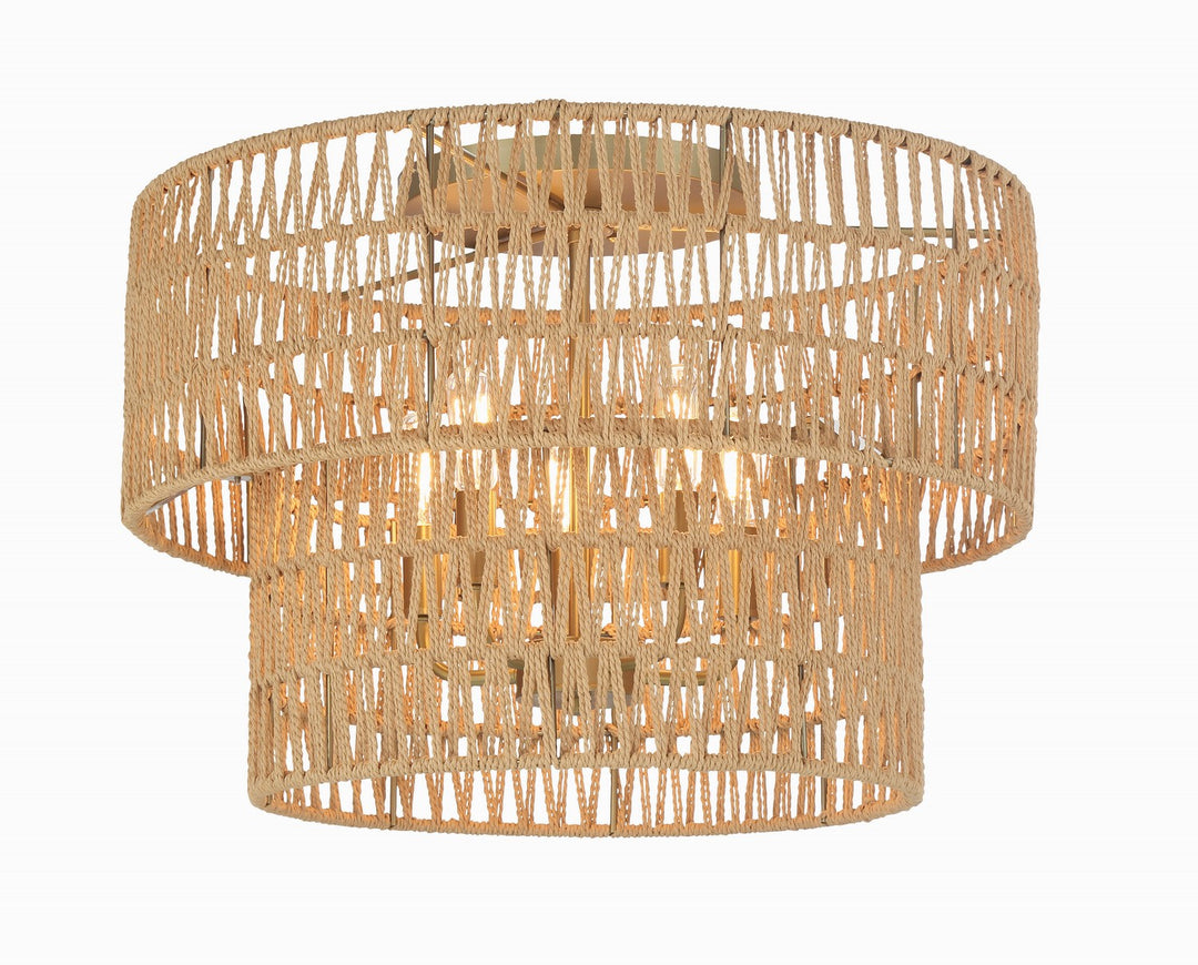 Bungalow Heaven Five Light Flush Mount in Soft Brass - available from The Lighting Shoppe, trusted by Canadian homeowners