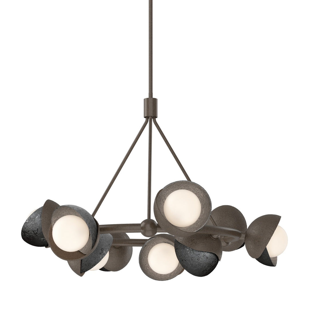 Hubbardton Forge Canada - 131068-SKT-MULT-05-89-GG0711 - Nine Light Pendant - Brooklyn - Bronze