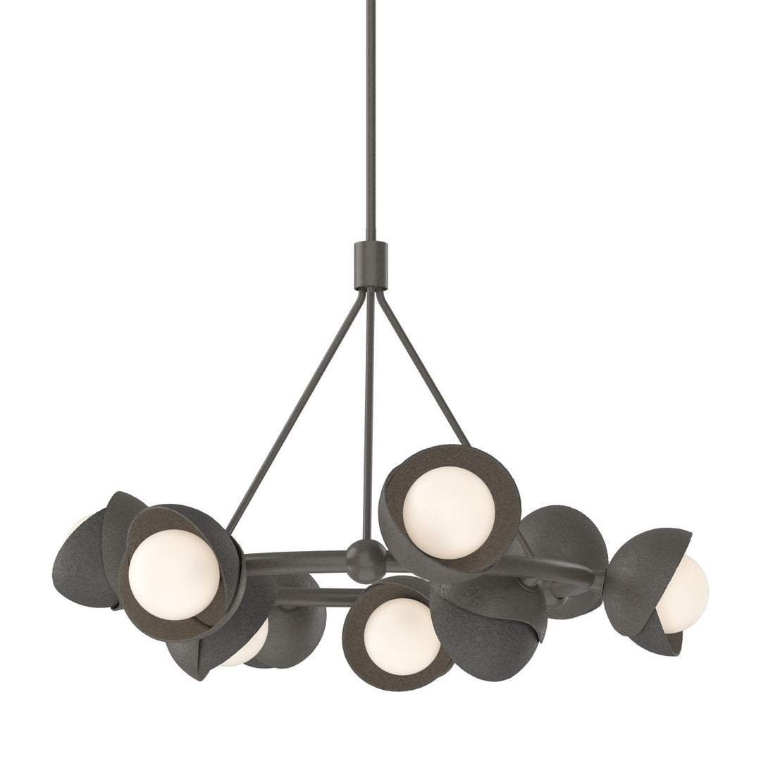 Hubbardton Forge Canada - 131068-SKT-MULT-07-20-GG0711 - Nine Light Pendant - Brooklyn - Dark Smoke