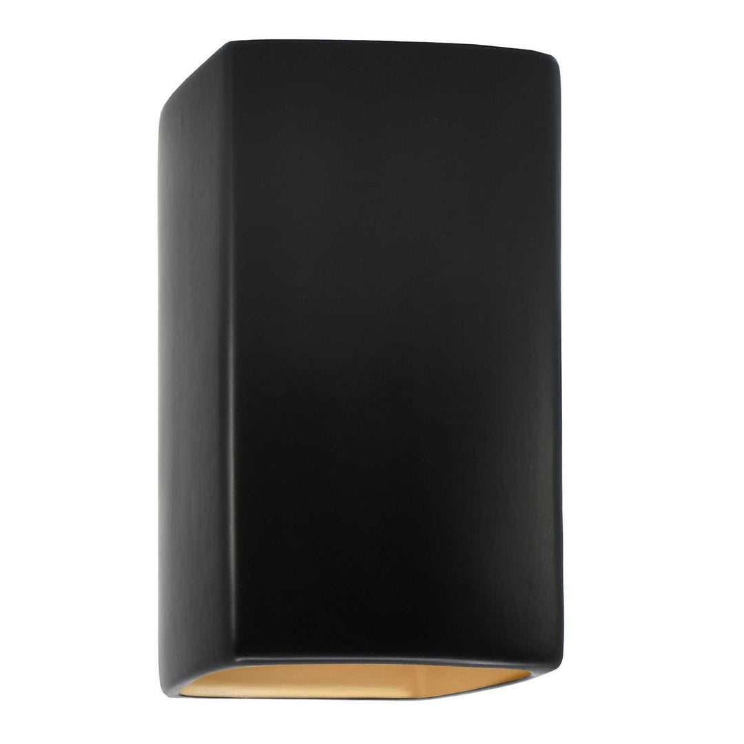 Ambiance LED Wall Sconce in Carbon Matte Black with Champagne Gold internal Justice Designs