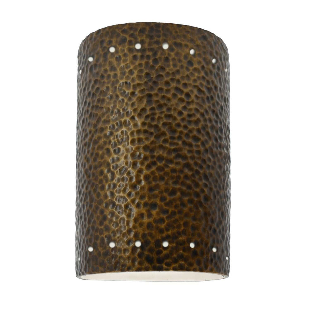 Ambiance LED Wall Sconce in Hammered Brass Justice Designs