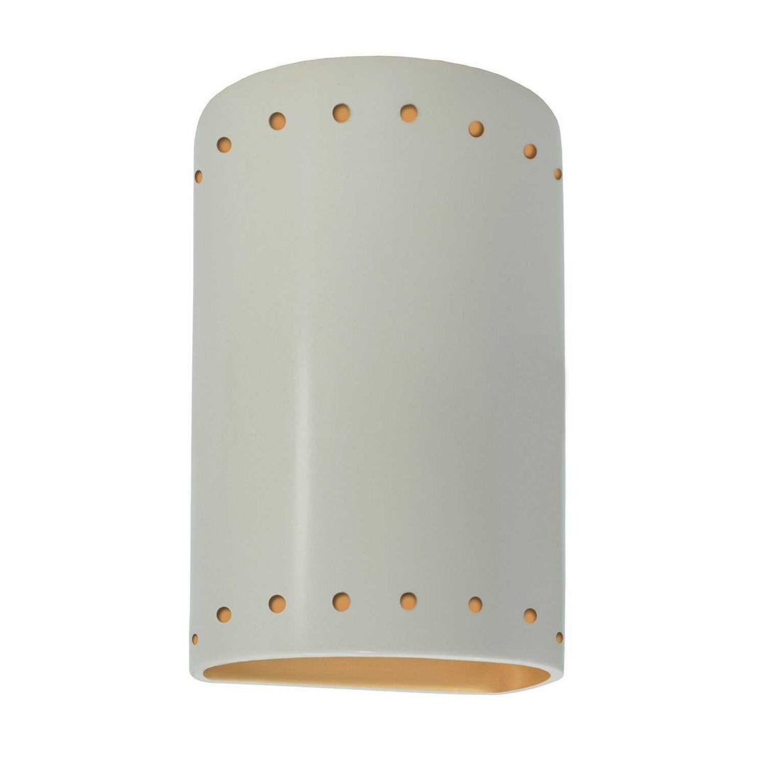 Ambiance LED Wall Sconce in Matte White with Champagne Gold internal Justice Designs