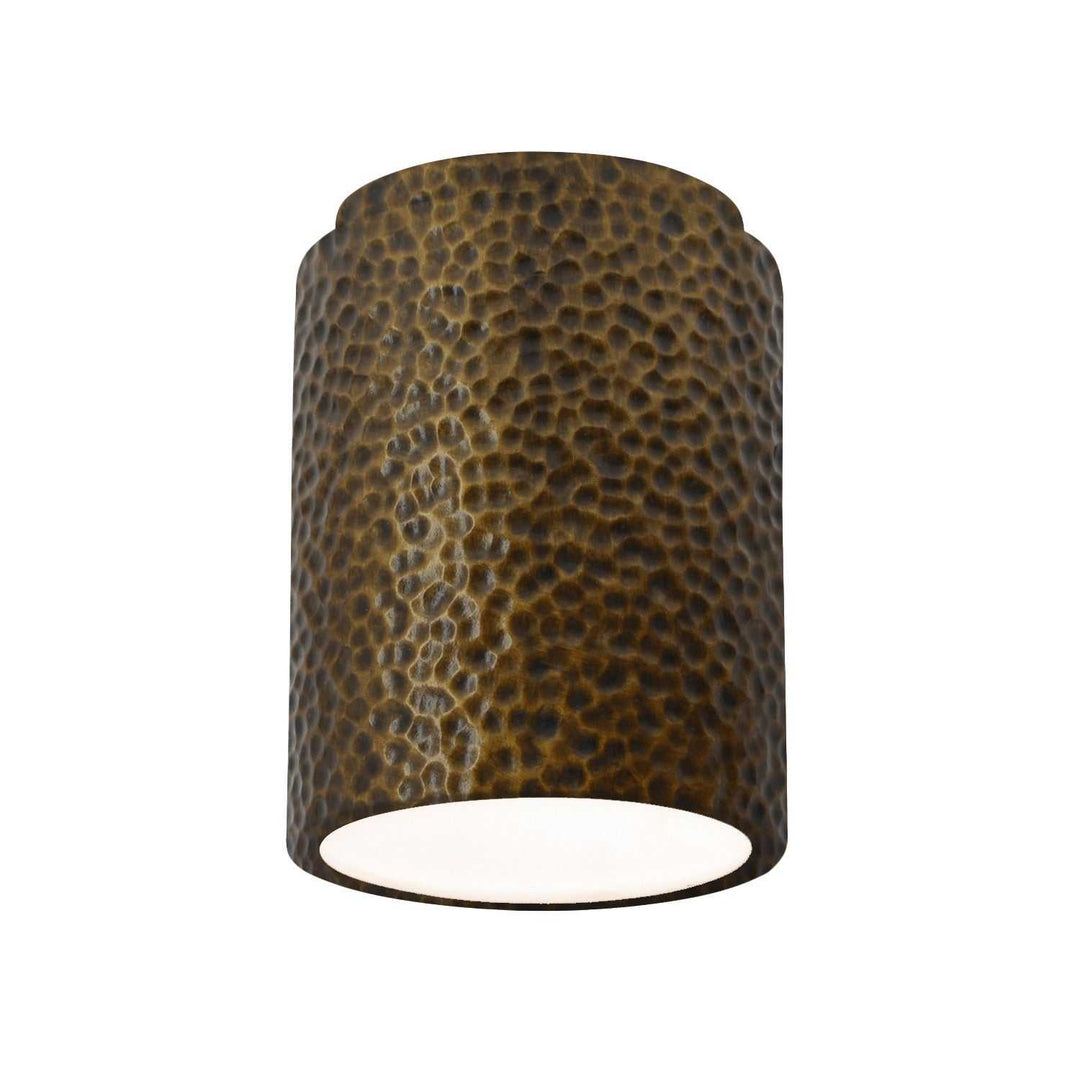Radiance LED Flush-Mount in Hammered Brass Justice Designs