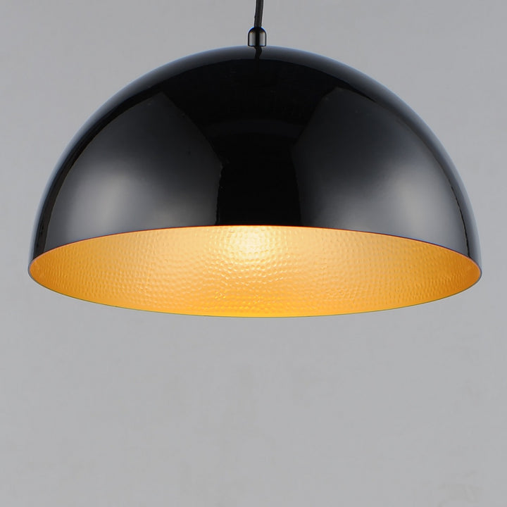 ET2 - E24902-GBGLD - LED Pendant - Hemisphere - Gloss Black / Gold