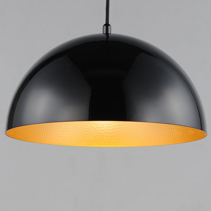 ET2 - E24902-GBGLD - LED Pendant - Hemisphere - Gloss Black / Gold