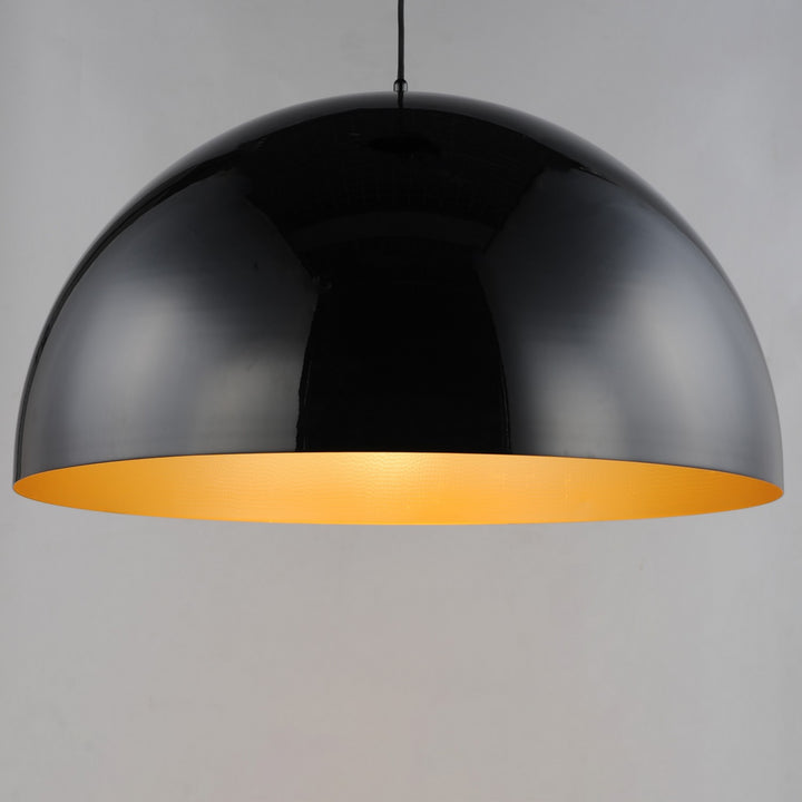 ET2 - E24906-GBGLD - LED Pendant - Hemisphere - Gloss Black / Gold