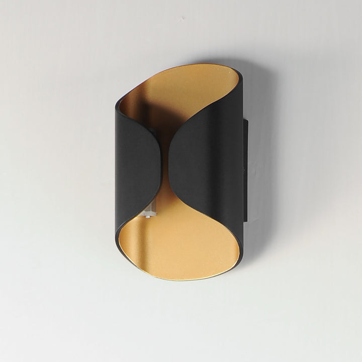 ET2 - E30151-BKGLD - LED Outdoor Wall Lamp - Folio - Black / Gold
