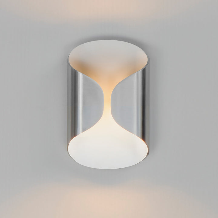 ET2 - E30151-SAWT - LED Outdoor Wall Lamp - Folio - Satin Aluminum / White