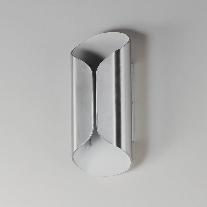 ET2 - E30152-SAWT - LED Outdoor Wall Lamp - Folio - Satin Aluminum / White