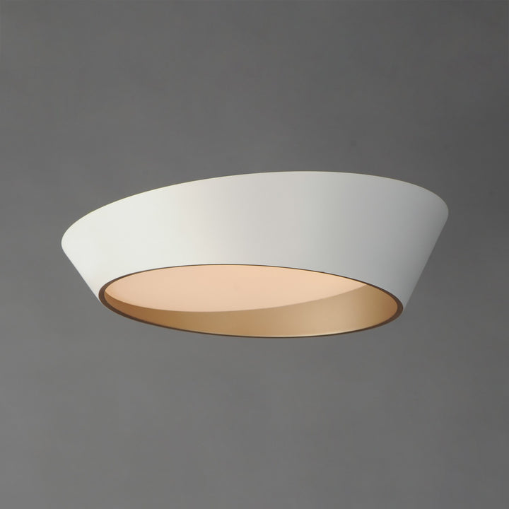 ET2 - E51032-WTGLD - LED Flush Mount - Slant - White/Gold