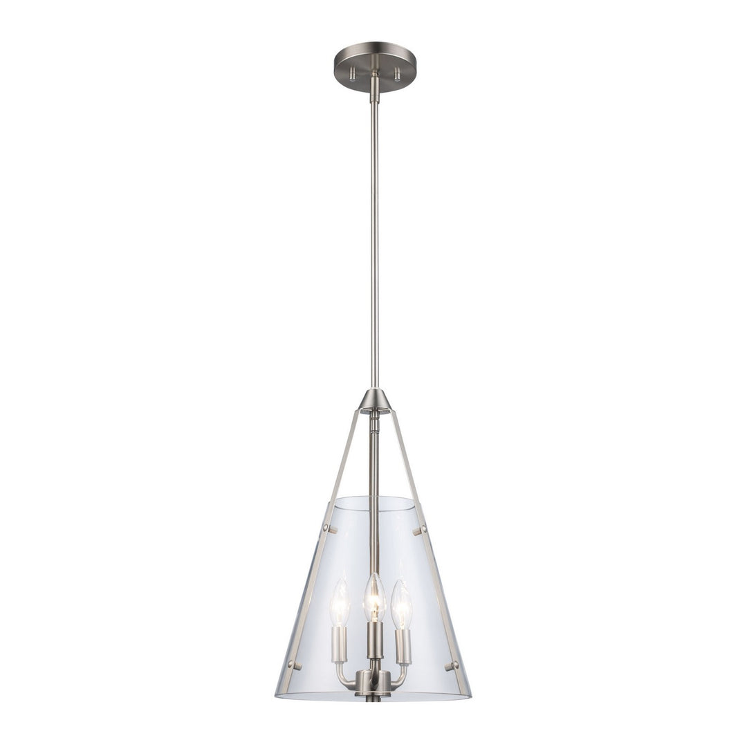Armani Three Light Pendant in Brushed Nickel - available from The Lighting Shoppe, trusted by Canadian homeowners