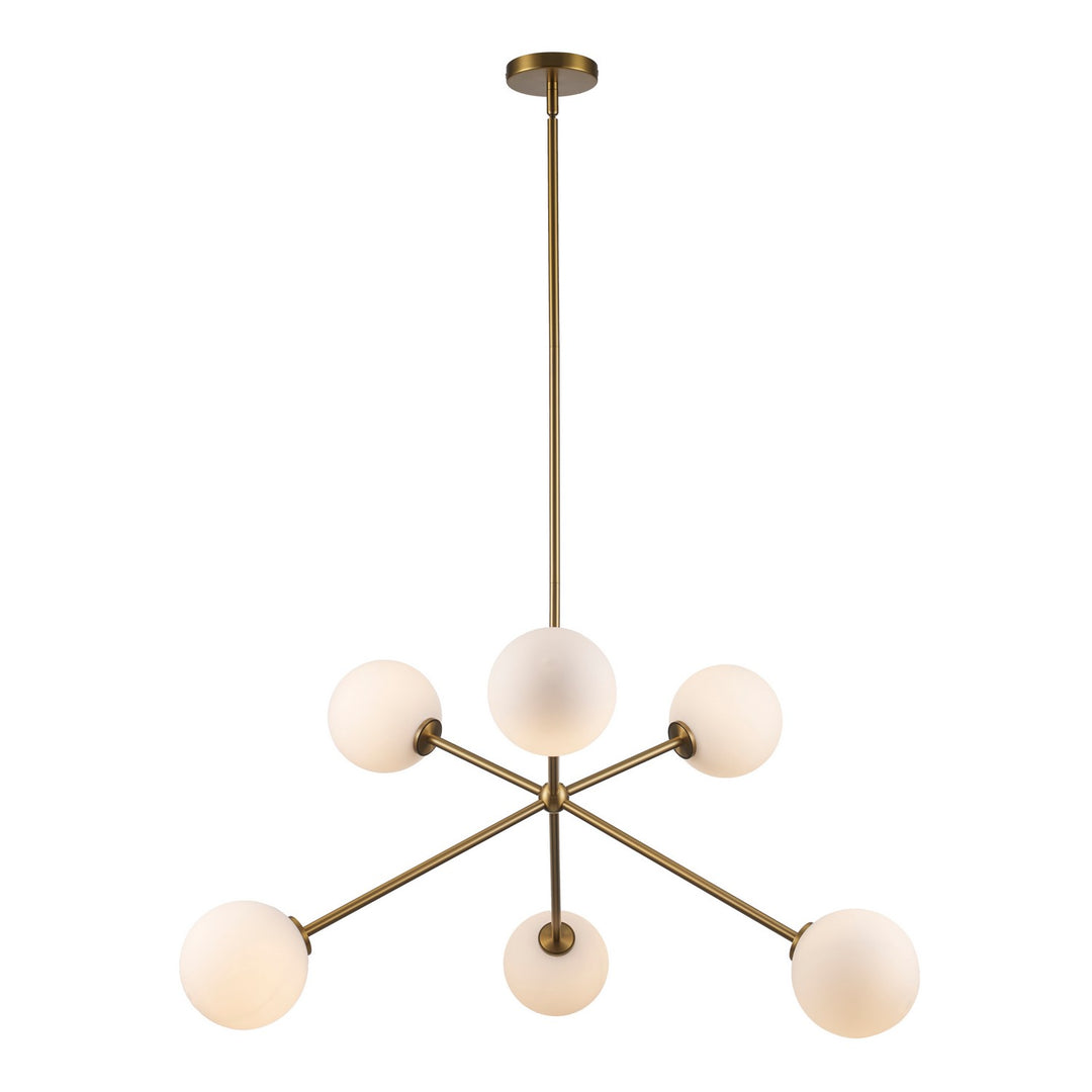 Haskell Six Light Pendant in Antique Gold - available from The Lighting Shoppe, trusted by Canadian homeowners