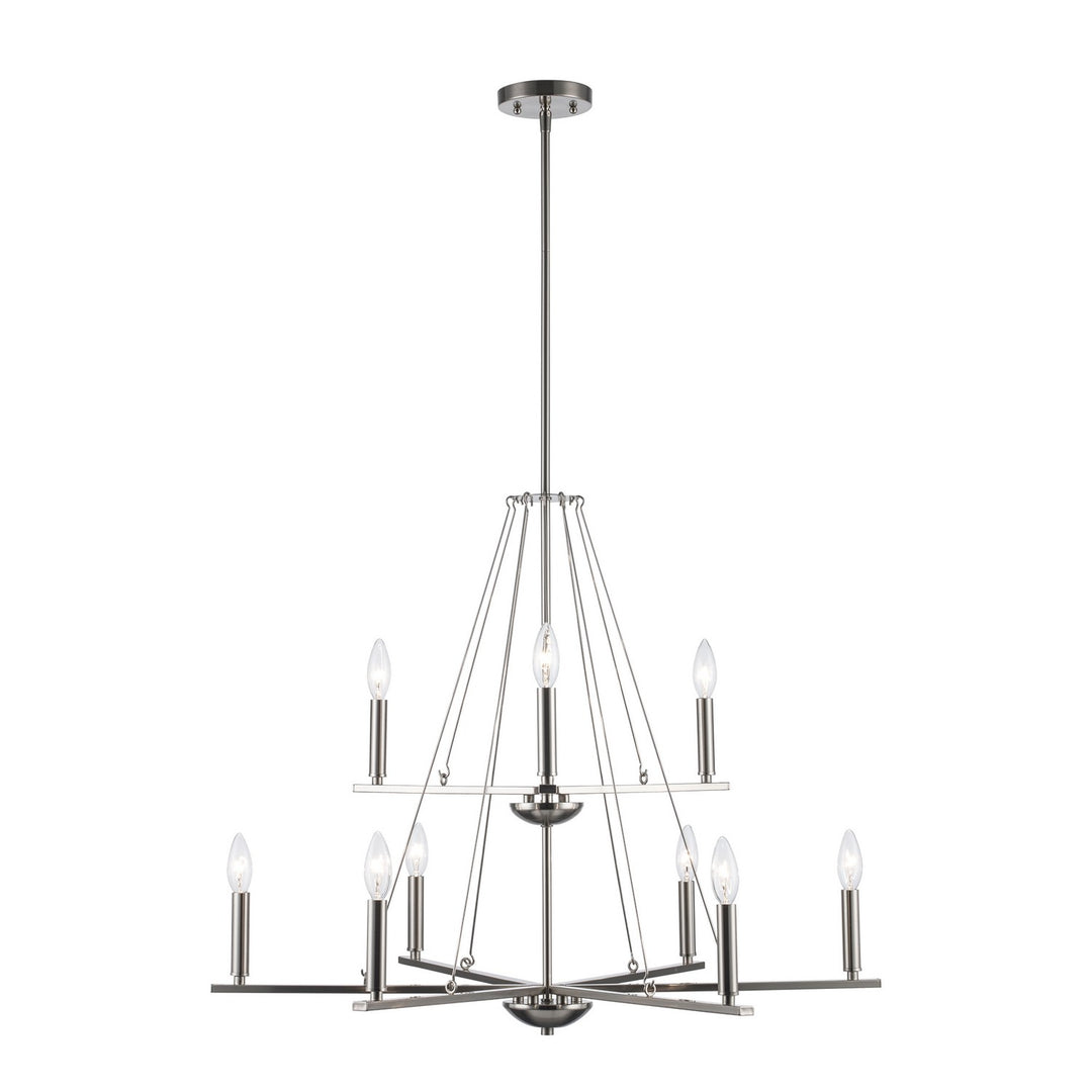 Linden Nine Light Pendant in Brushed Nickel - available from The Lighting Shoppe, trusted by Canadian homeowners