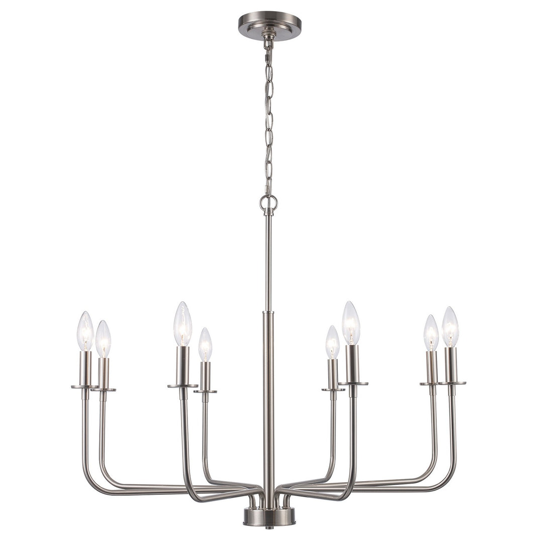 Tennyson Eight Light Pendant in Brushed Nickel - available from The Lighting Shoppe, trusted by Canadian homeowners