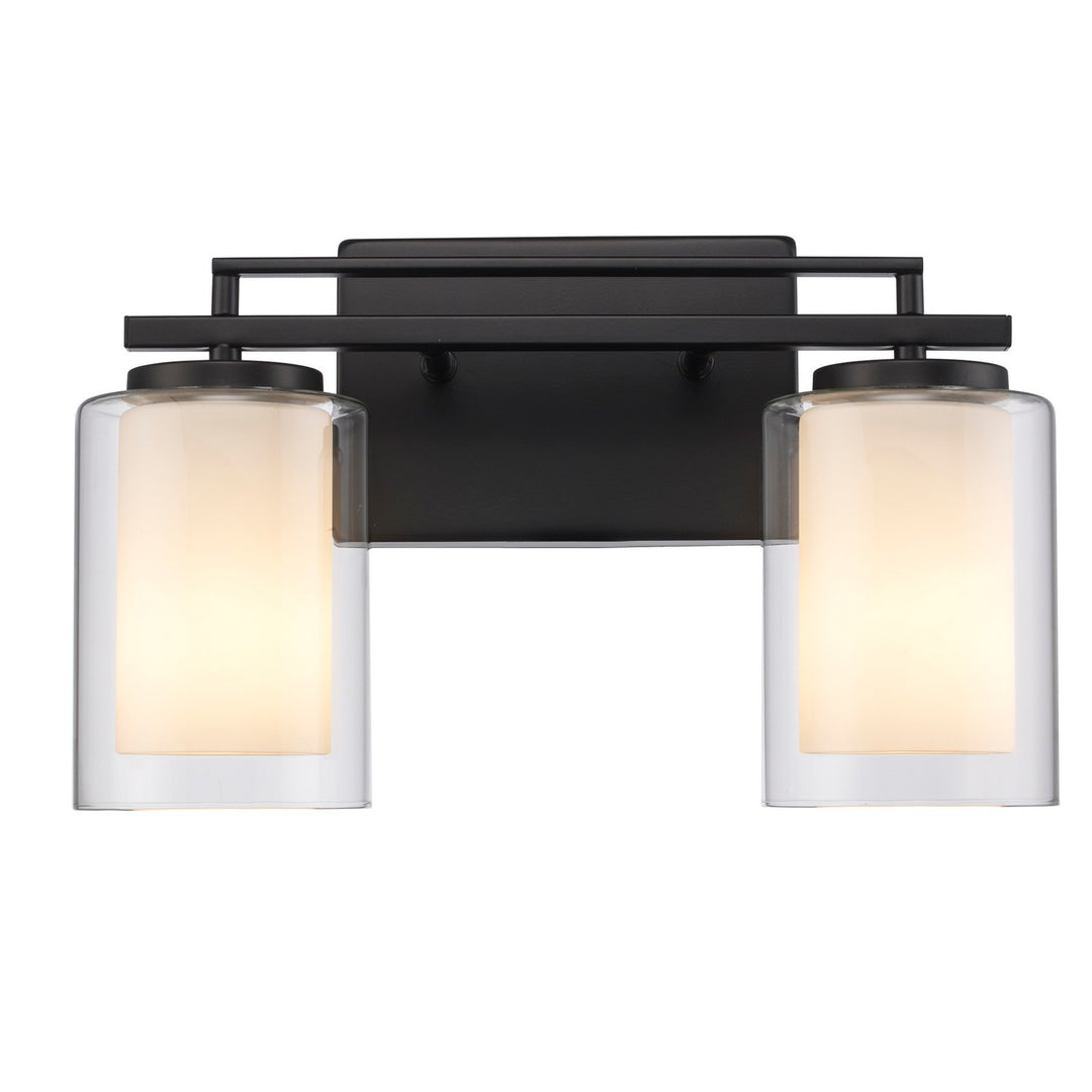 Lisbon Two Light Vanity in Black - available from The Lighting Shoppe, trusted by Canadian homeowners