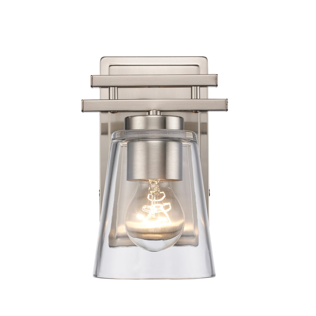 Iris One Light Vanity in Brushed Nickel - available from The Lighting Shoppe, trusted by Canadian homeowners