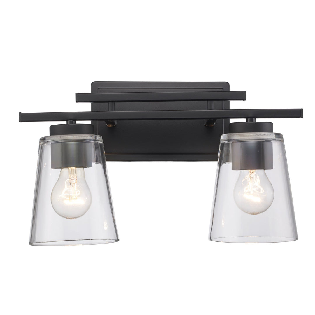 Iris Two Light Vanity in Black - available from The Lighting Shoppe, trusted by Canadian homeowners
