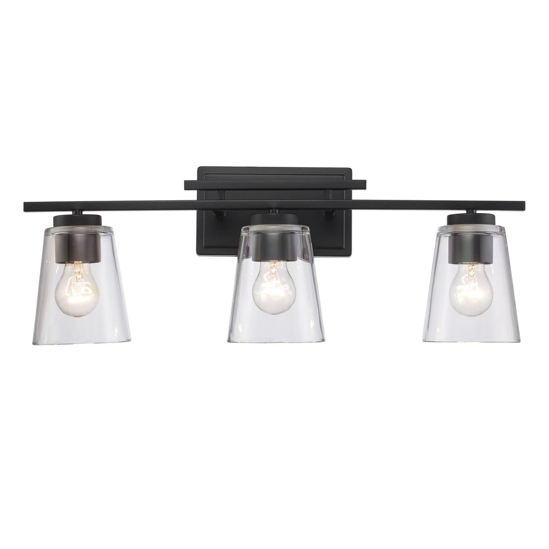 Iris Three Light Vanity in Black - available from The Lighting Shoppe, trusted by Canadian homeowners