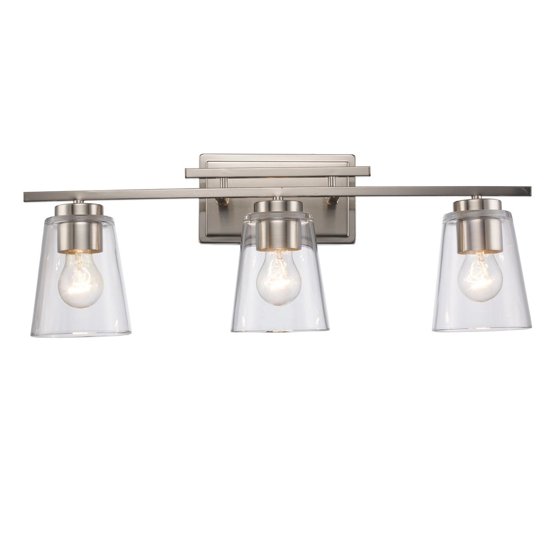 Iris Three Light Vanity in Brushed Nickel - available from The Lighting Shoppe, trusted by Canadian homeowners