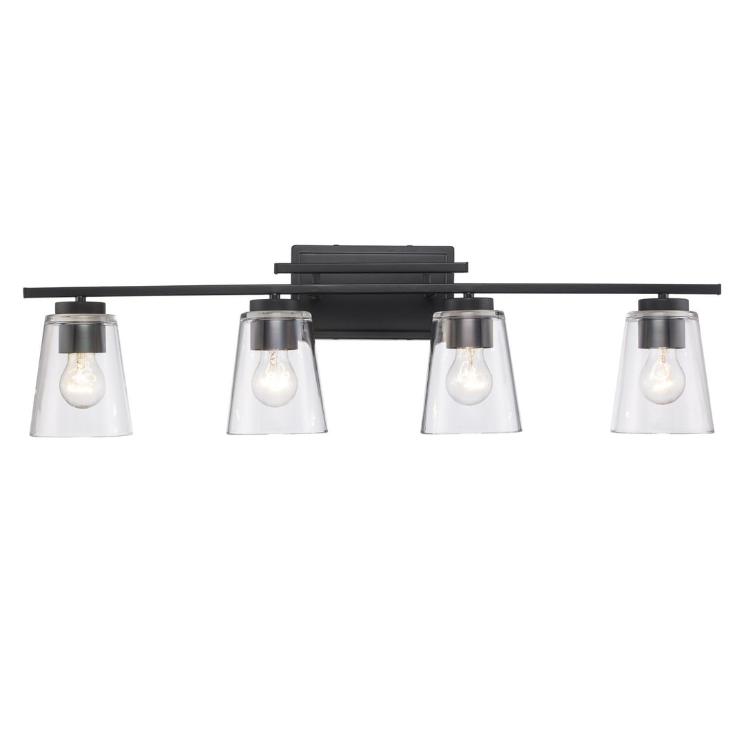 Iris Four Light Vanity in Black - available from The Lighting Shoppe, trusted by Canadian homeowners