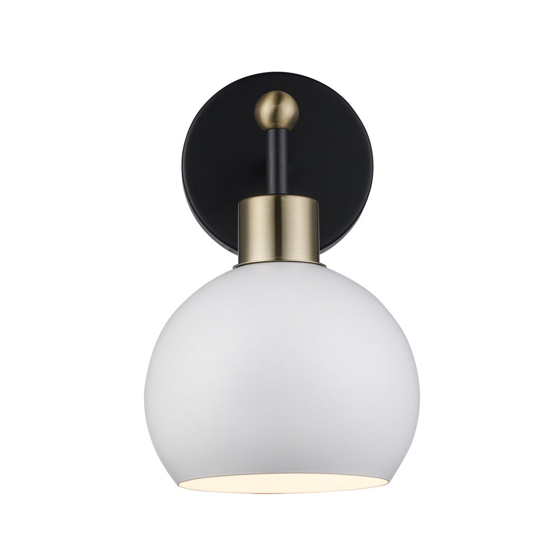 Indigo One Light Wall Sconce in Black/Antique Gold White - available from The Lighting Shoppe, trusted by Canadian homeowners