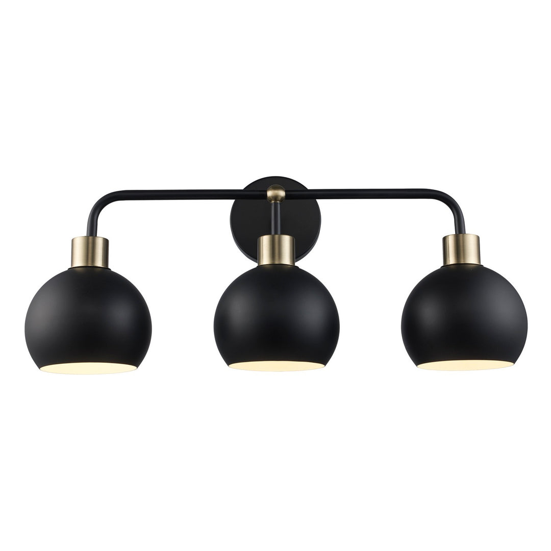 Indigo Three Light Vanity in Black/Antique Gold - available from The Lighting Shoppe, trusted by Canadian homeowners