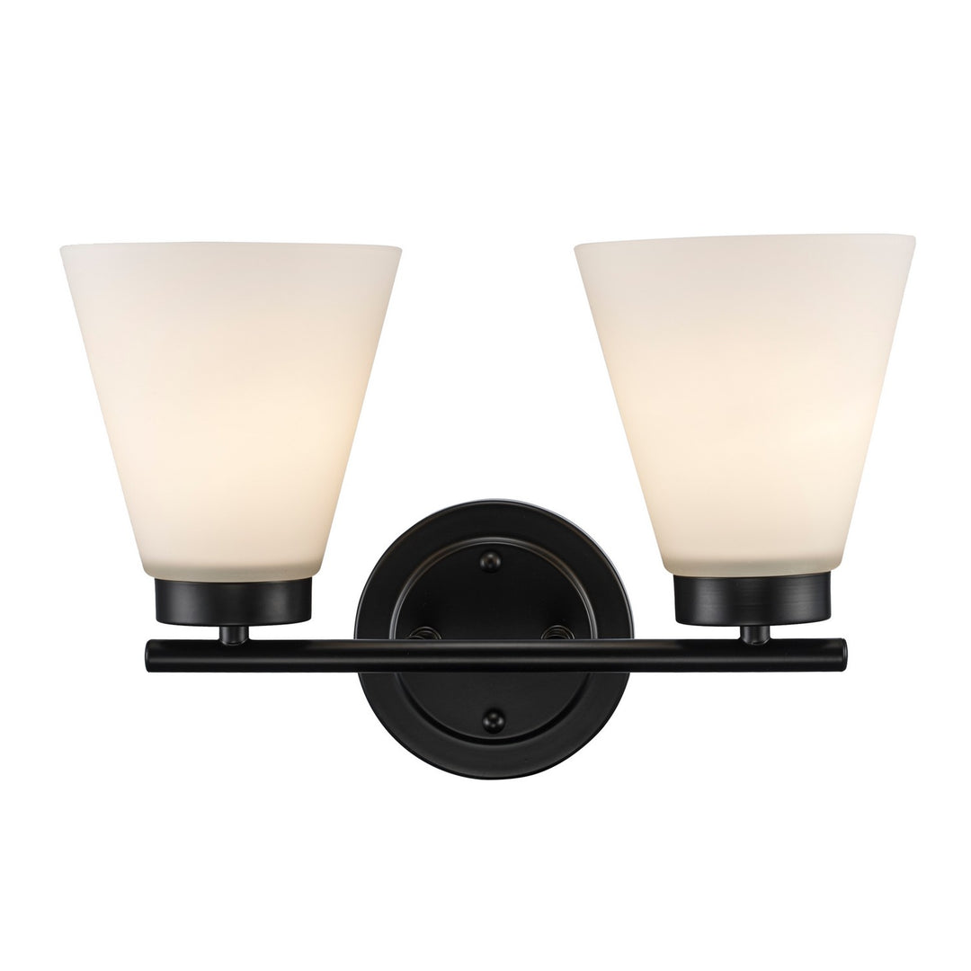 Fifer Two Light Vanity in Black - available from The Lighting Shoppe, trusted by Canadian homeowners